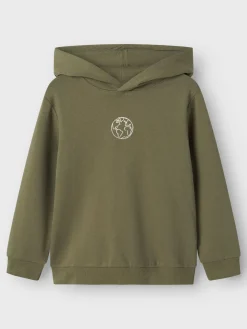 Name It Hupparit|Kaikki Paidat>Lasten Huppari, NKMBANDO LS LOOSE SWEAT Armeijanvihreä