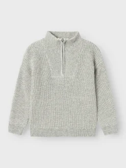 Name It Neuletakit|Kaikki Neuleet>Lasten Neulepusero, NMMSAFALLE LS KNIT Vaaleanharmaa