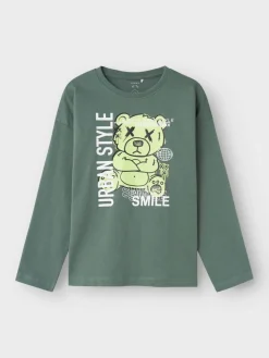 Name It Pitkähihaiset Paidat|Kaikki Paidat>lasten paita, NKMSOMMO LS RLX TOP BOX Armeijanvihreä