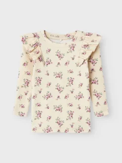 Name It Pitkähihaiset Paidat|Kaikki Paidat>lasten paita, NMFRLINE LS TOP Beige Kuosi
