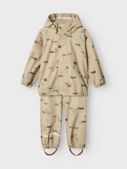 Name It Ulkovaatteet·Sadevaatteet>lasten sadeasu, NMMDRY10 RAIN SET Beige Kuosi