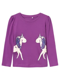 Name It Pitkähihaiset Paidat|Kaikki Paidat>lasten trikoopaita, NMFROSELIN LS TOP Liila