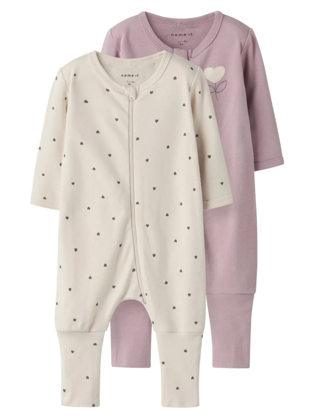 Name It Vauvanvaatteet>lasten yöasu, NBFNIGHTSUIT 2P ZIP HEART Ei Värikoodia