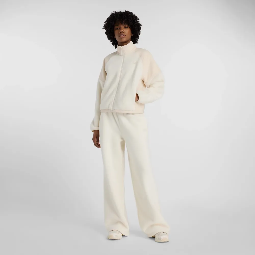 New Balance Collegehousut|Kaikki Housut Ja Farkut>naisten fleecehousut, High Pile Fleece Pant Luonnonvalkoinen