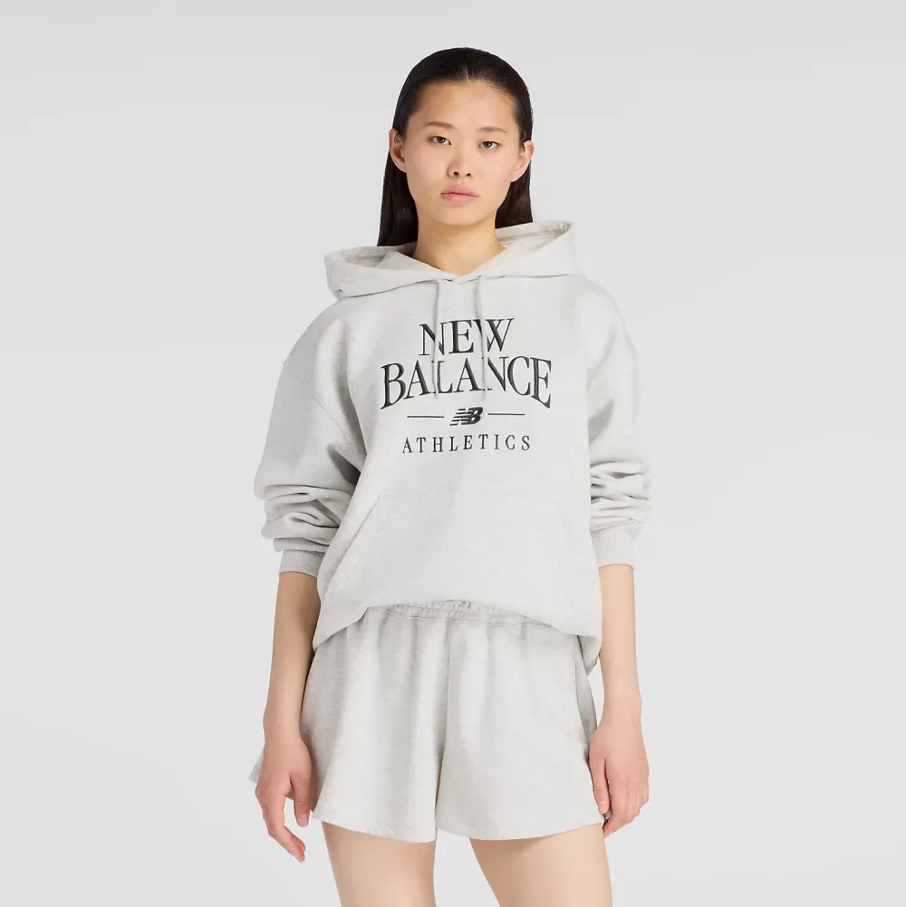 New Balance Hupparit|Kaikki Paidat>naisten huppari Linear Heritage Fleece Hoodie, vaaleanharmaa