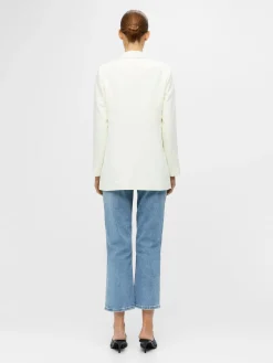 Object Bleiserit|Kevättakit>Naisten Bleiseri OBJSIGRID LS BLAZER NOOS Luonnonvalkoinen