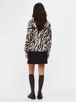 Object Paitapuserot|Kaikki Paidat>naisten pusero, OBJJACIRA L/S V-NECK TOP Beige Kuosi