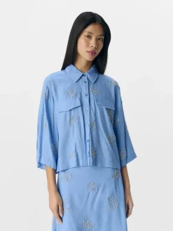 Object Paitapuserot|Kaikki Paidat>naisten pusero, OBJMIKA RE S/S CROPPED SHIRT CC2 SS