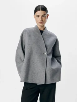 Object Talvitakit|Villakangastakit>Naisten Takki, OBJLINN L/S OZ OPEN JACKET NOOS Grafiitti