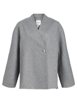 Object Talvitakit|Villakangastakit>Naisten Takki, OBJLINN L/S OZ OPEN JACKET NOOS Grafiitti