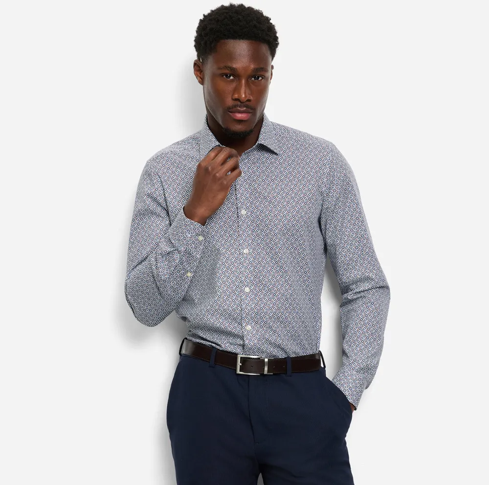 Olymp Kauluspaidat|Kaikki Paidat>miesten kauluspaita, 051 LEVEL 5 BODY FIT COTTON PRINT