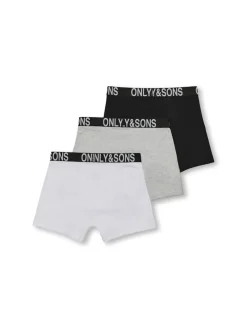Only and Sons Junior Alushousut|Kaikki Alusvaatteet Ja Pyjamat>bokserit, OSJFITZ BOLD LOGO BOXER 3PK Ei Värikoodia