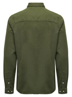 Only and Sons Kauluspaidat|Kaikki Paidat>kauluspaita, GUDMUND SLIM SOLID Armeijanvihreä