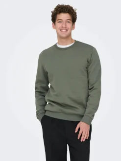 Only and Sons Collegepaidat|Kaikki Paidat>miesten collegepaita ONSCERES Crew Neck, vihreä