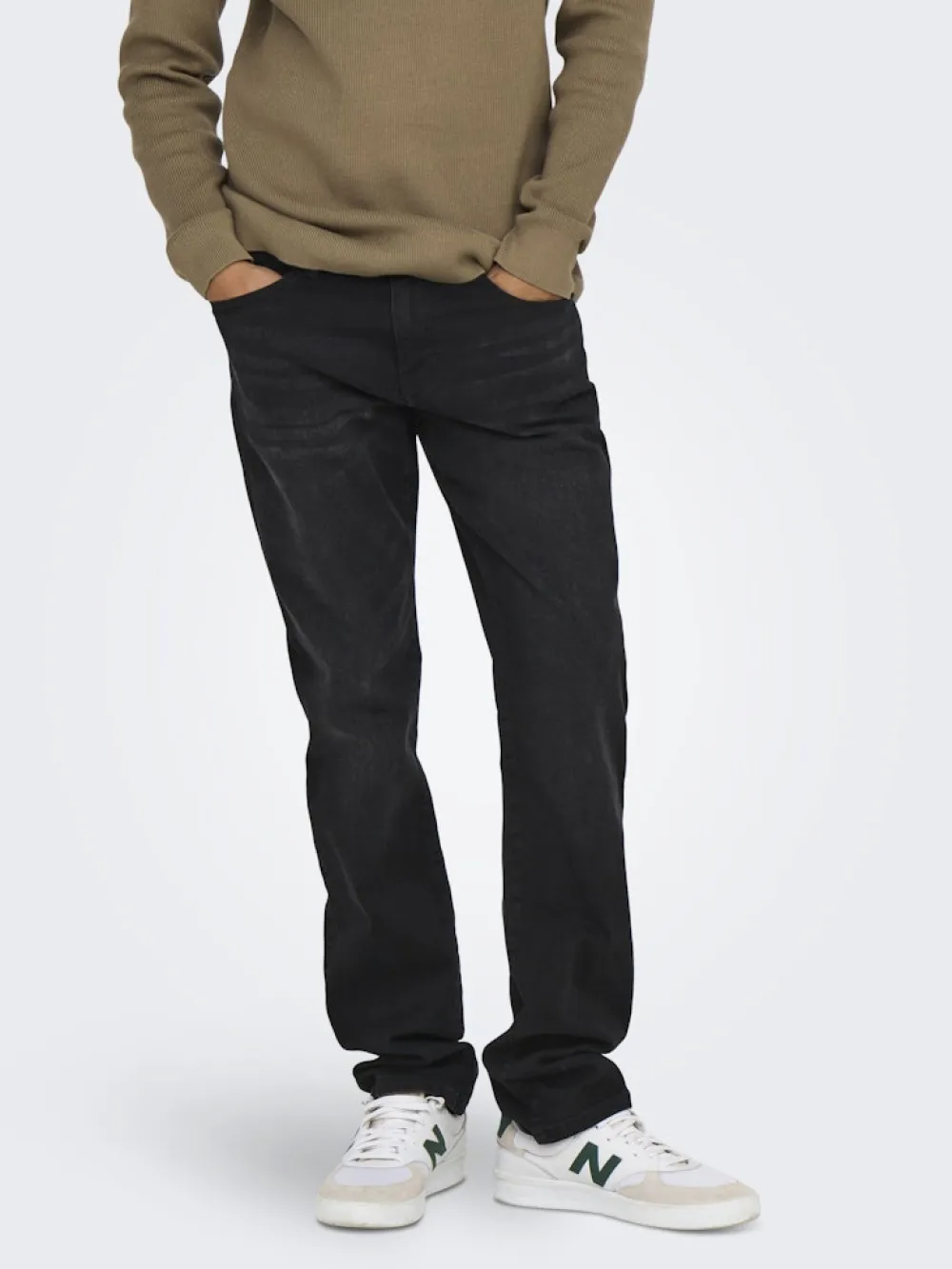 Only and Sons Farkut|Kaikki Housut Ja Farkut>miesten farkut ONSWEFT REGULAR BLACK 8638 MAT DNM NOOS,