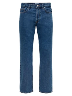 Only and Sons Farkut|Kaikki Housut Ja Farkut>miesten farkut, EDGE BLUE 3813 STRAIGHT FIT Indigo