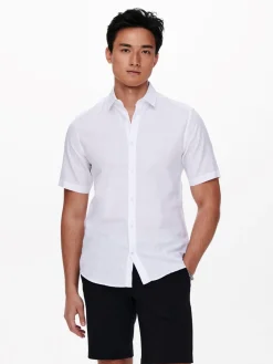 Only and Sons Kauluspaidat|Kaikki Paidat>Miesten Kauluspaita ONSCAIDEN SS SOLID LINEN