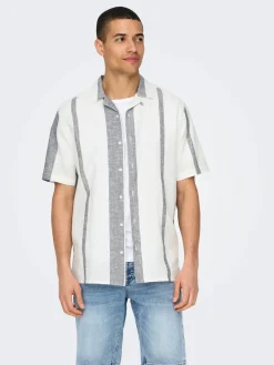 Only and Sons Kauluspaidat|Kaikki Paidat>Miesten Kauluspaita, CAIDE STRIPE LINEN SHIRT NOS
