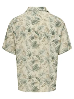 Only and Sons Kauluspaidat|Kaikki Paidat>miesten kauluspaita, WAYNE LIFE VISCOSE SHIRT Vihreä Kuosi