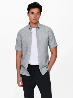 Only and Sons Kauluspaidat|Kaikki Paidat>Miesten Kauluspaita ONSCAIDEN SS SOLID LINEN
