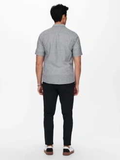 Only and Sons Kauluspaidat|Kaikki Paidat>Miesten Kauluspaita ONSCAIDEN SS SOLID LINEN