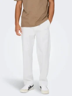 Only and Sons Chinot Ja Kangashousut|Kaikki Housut Ja Farkut>miesten kesähousut, SINUS LOOSE LIN PANT