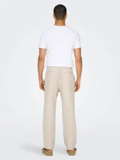 Only and Sons Chinot Ja Kangashousut|Kaikki Housut Ja Farkut>miesten kesähousut, SINUS LOOSE LIN PANT