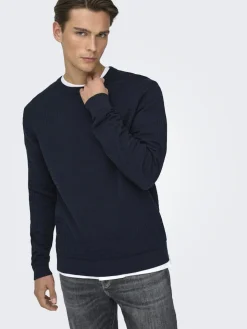 Only and Sons Neulepuserot|Kaikki Neuleet>miesten neulepusero ONSBERRY REG 12 LS CREW KNIT FRML NOOS,