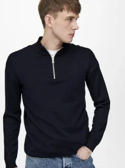 Only and Sons Neulepuserot|Kaikki Neuleet>Miesten Neulepusero, PHIL WYLER REG HALF ZIP