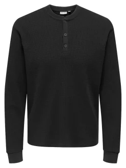 Only and Sons Pitkähihaiset Paidat>miesten paita, TOBIE REG HENLEY LONGSLEEVE