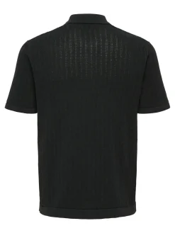 Only and Sons Kaikki Paidat|Pikeepaidat>miesten paita ONSMOON REG 12 SS Polo Knit, musta