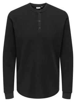 Only and Sons Pitkähihaiset Paidat|Kaikki Paidat>miesten paita, TOBIE REG HENLEY LONGSLEEVE