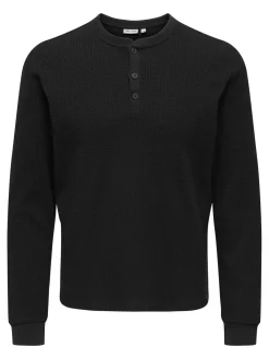 Only and Sons Pitkähihaiset Paidat|Kaikki Paidat>miesten paita, TOBIE REG HENLEY LONGSLEEVE