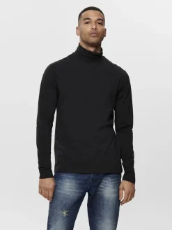 Only and Sons Pitkähihaiset Paidat|Kaikki Paidat>miesten roll neck ONSMICHAN LS ROLLNECK, musta