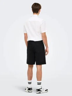 Only and Sons Shortsit|Kaikki Housut Ja Farkut>miesten shortsit, FADE BLACK SHORTS