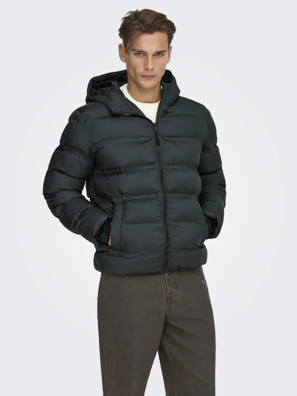 Only and Sons Talvitakit|Toppatakit>miesten takki K UNION SEAMLES LIFE HOOD PUFFER JACKET, musta