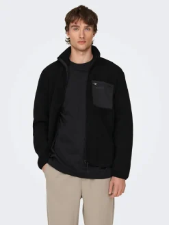 Only and Sons Fleecet|Kevättakit>Miesten Teddytakki, DALLAS SHERPA JACKET