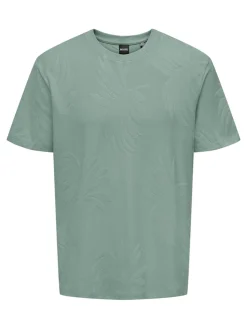 Only and Sons T-Paidat|Kaikki Paidat>miesten t-paita, MARCO LIFE PALM JACQUARD