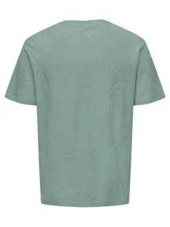 Only and Sons T-Paidat|Kaikki Paidat>miesten t-paita, MARCO LIFE PALM JACQUARD