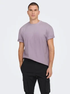 Only and Sons T-Paidat|Kaikki Paidat>, Miesten T-Paita, Onsfred Rls Ss Tee Noos Liila