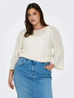 Only Carmakoma Kaikki Paidat|Neulepuserot>naisten neule, CARNOLA LIFE 3/4 PULLOVER KNT