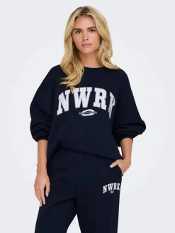 Only Collegepaidat|Kaikki Paidat>Naisten Collegepusero, ONLDEBORAH L/S CLUB O-NECK