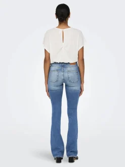 Only Farkut|Kaikki Housut Ja Farkut>naisten farkut ONLBLUSH MID FLARED DNM TAI467 NOOS, indigo