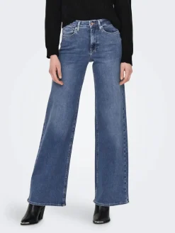 Only Farkut|Kaikki Housut Ja Farkut>naisten farkut, ONLMADISON BLUSH WIDE DOT372 Indigo