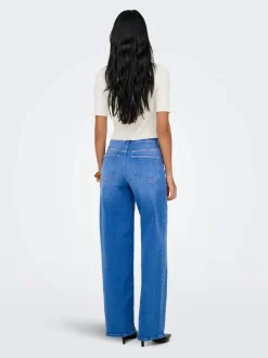 Only Farkut|Kaikki Housut Ja Farkut>naisten farkut ONLMADISON BLUSH HW WIDE DNM REA260 NOOS, sininen