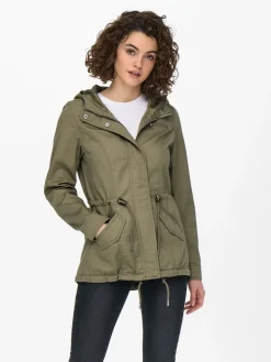 Only Talvitakit|Parkatakit>, Naisten Kevättakki, Lorca Canvas Parka Armeijanvihreä