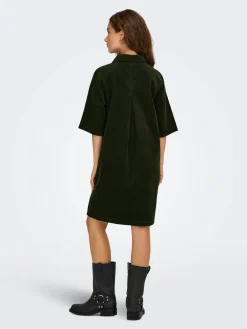 Only Mekot|Kaikki Mekot Ja Hameet>naisten mekko, ONLGRY-NESSA S/S CORD DRESS Armeijanvihreä