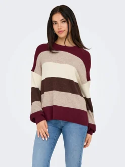 Only Kaikki Paidat|Neulepuserot>naisten neuleet, ONLATIA LS STRIPE PULLOVER