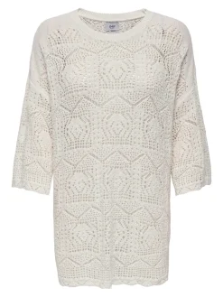 Only Kaikki Paidat|Neulepuserot>naisten neulepusero, ONLBEA LIFE 3/4 LOOSE O-NECK NCA KNT