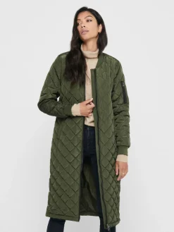 Only Kevättakit|Tikkitakit>Naisten Tikkitakki ONLJESSICA X-LONG QUILTED COAT NOOS Armeijanvihreä